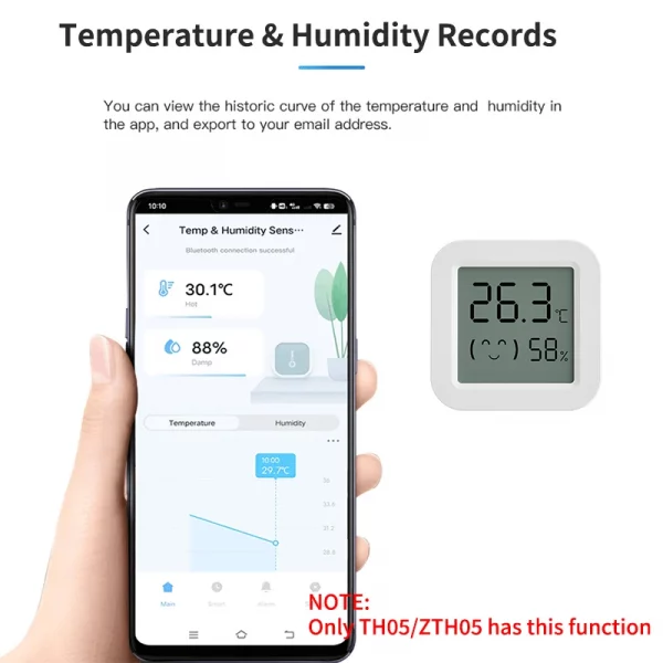 Tuya Temperature Humidity Sensor Mini LCD Digital Display Compatible with Bluetooth APP Remote Control Thermometer Hygrometer 2