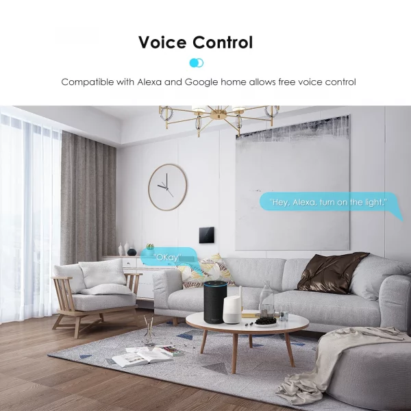 Tuya WiFi Smart Light Switch EU Smart Switch Touch Wall Panels Smart Life Smart Home Work With Alexa And Google Home Assistant 6