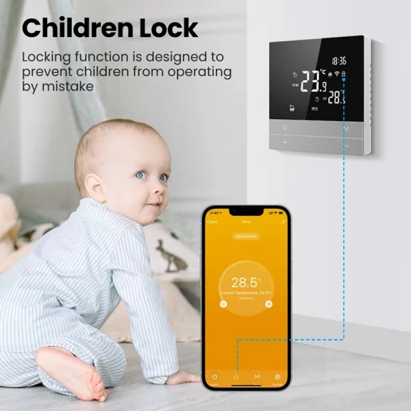 JABS Tuya Wifi Smart Thermostat Temperature Controller For Google Home Alexa 5