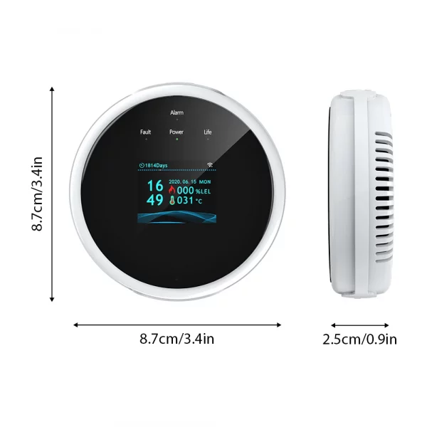 Home Gas Alarm Monitor Tuya WiFi Gas Leak Detector Temperature Alarm Clock Display for Home Kitchen Natural Propane Gas Detector 6