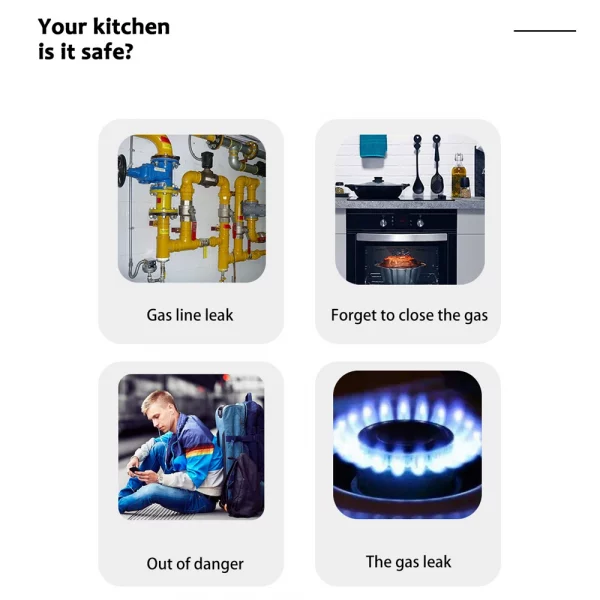 Home Gas Alarm Monitor Tuya WiFi Gas Leak Detector Temperature Alarm Clock Display for Home Kitchen Natural Propane Gas Detector 3