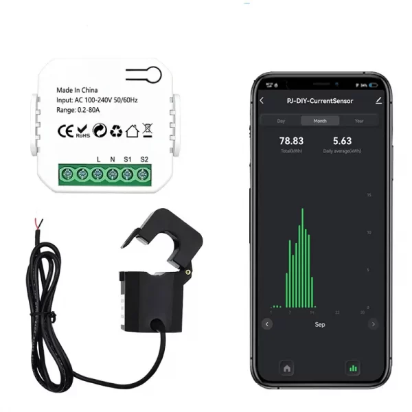 Tuya Smart Life WiFi Energy Meter 80A With Clamp CT Replaceable Accessories Electricity  Clamp CT Tuya Smart Life Spare Parts 5
