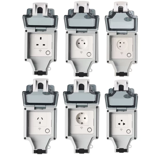 Tuya Wifi Outdoor Smart Power Socket IP66 Waterproof Timer APP Voice Remote Control Works With Alexa Smart Rainproof Socket