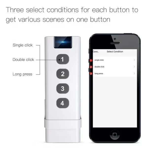Tuya ZigBee Smart Wireless Scene Switch Remote Portable Home Automation Scenario Remote Control With Alexa Google 2