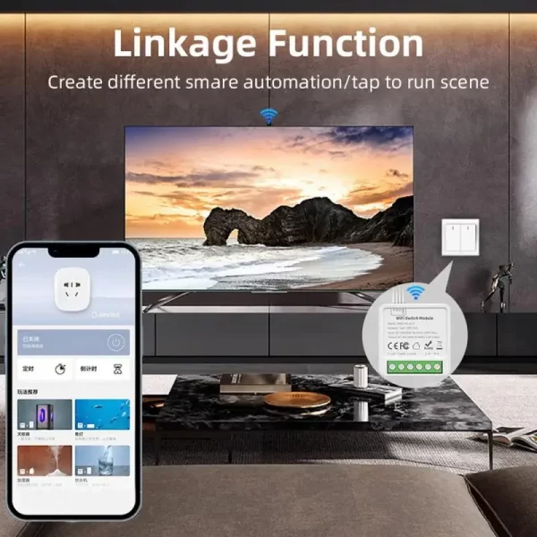 Tuya Wifi MINI Smart Switch 2way 1/2/3/4gang 10/16A Timer Wifi Switch Smart Home Automation Compatible With Alexa Google Home 4