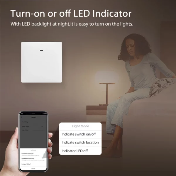 1/2/3 Gang Smart Light Switch Voice Control Alexa Google Home Tuya WIFI 2.4G WiFi Smart Light Switch Timing On/Off Push Button 2