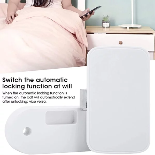 Tuya Smart Drawer Lock No Hole File Cabinet Furniture Electronic Lock Wireless Bluetooth Keyless Invisible Locks For APP Control 4