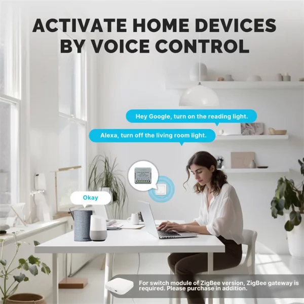 Tuya Zigbee Intelligent Switch Module Portable Home Automation DIY Breakers Switch Compatible with Alexa Google Assistant 5