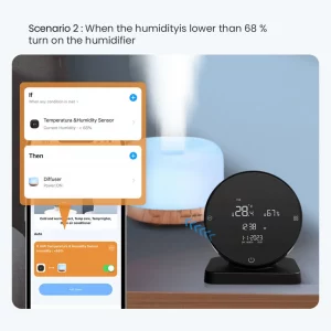 WiFi Tuya Smart Temperature Humidity Sensor Adjustable Screen Brightness IR Remote Control Hygrometer Thermometer